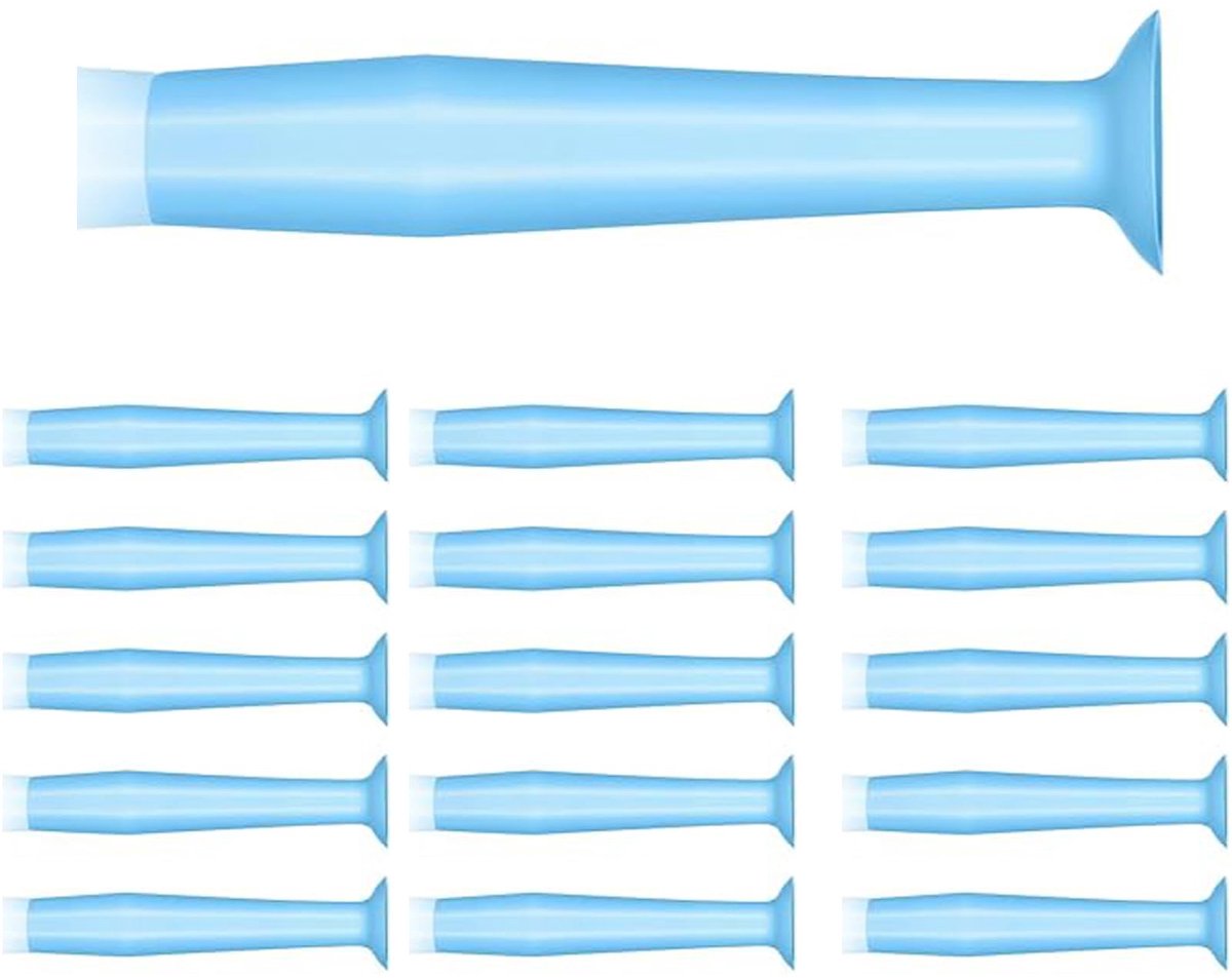 Gereedschap contactlenzen verwijderen - 15 stuks - blauwe zachte siliconen zuignap - hygiënisch en draagbaar - ShopVlot