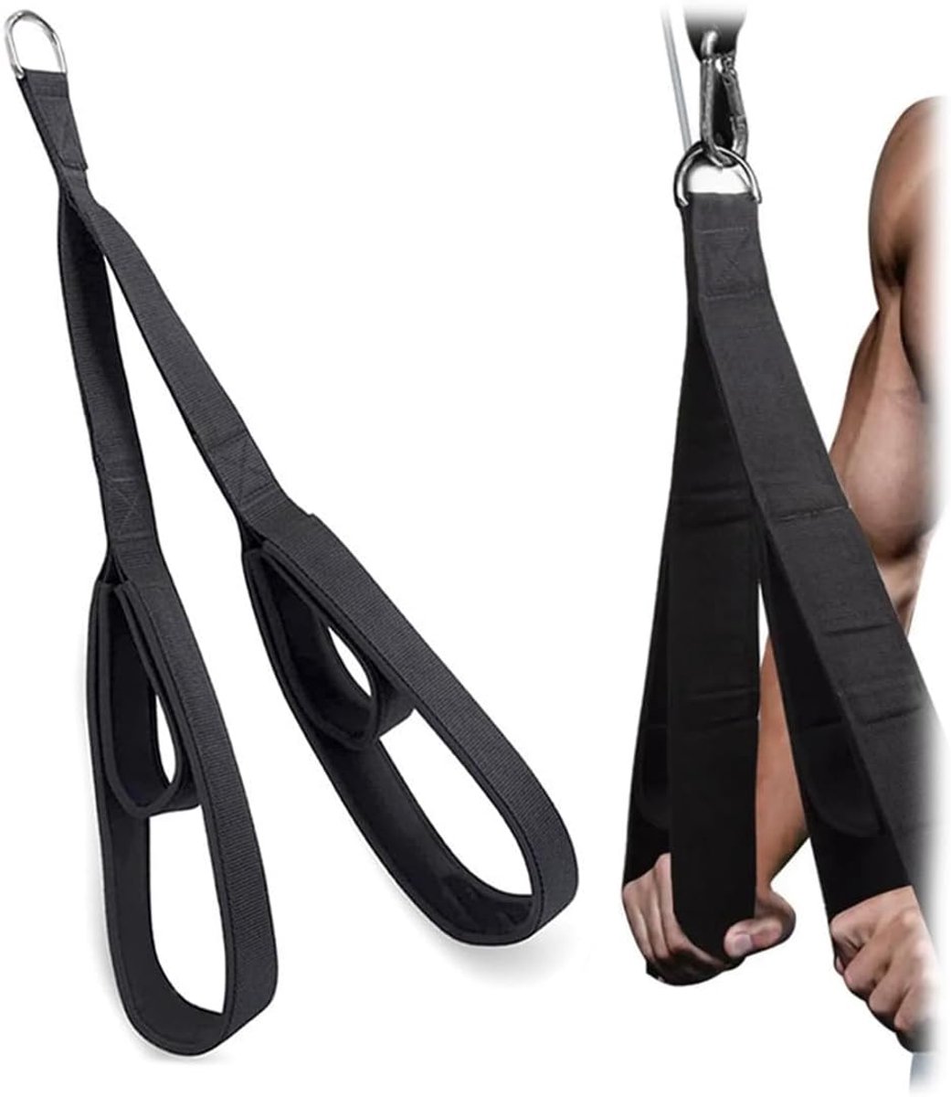 Tricep rope met kabel - 2 lengtes 65 cm en 50 cm - veelzijdig voor triceps en biceps - ideaal voor thuis training - ShopVlot