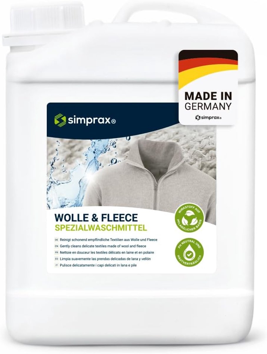 Wollwaschmittel - Fleecewaschmittel nachhaltig ph-Newtral rückfettend lanolin 2,5l Canister - ShopVlot