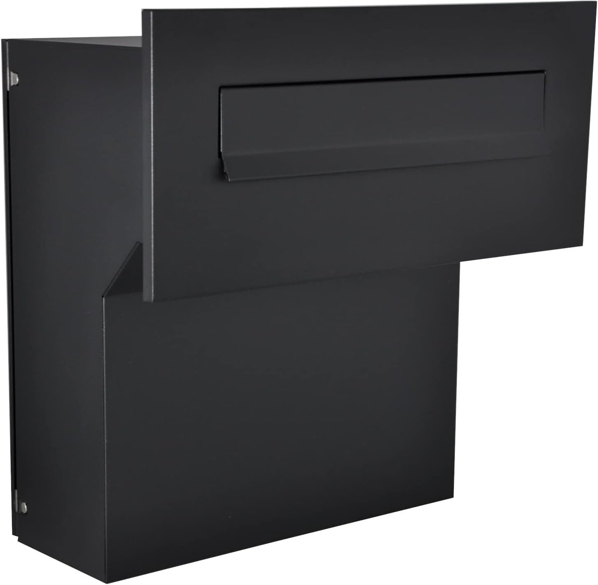 Brievenbusklep binnenzijde - Zwart - 350 x 160 mm - Verstelbare Inbouwbrievenbus van Verzinkt Staal - Voor Metselwerk