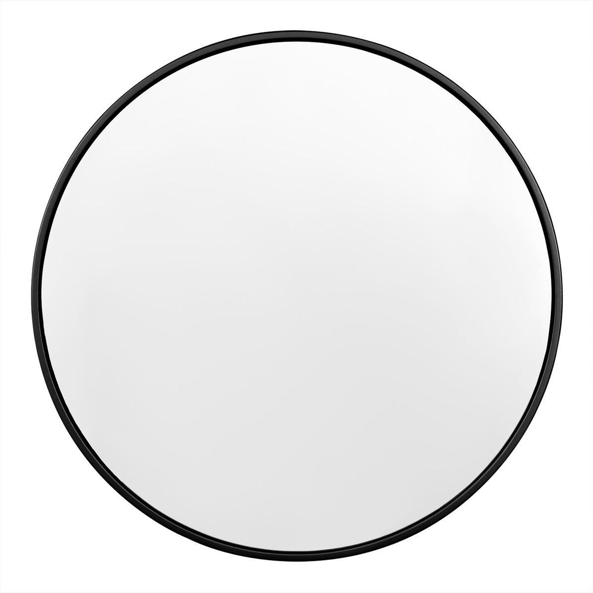 Famanu – Ronde wandspiegel met zwart frame, 81 cm, grote decoratieve cirkelspiegel voor badkamer, slaapkamer en woonkamer