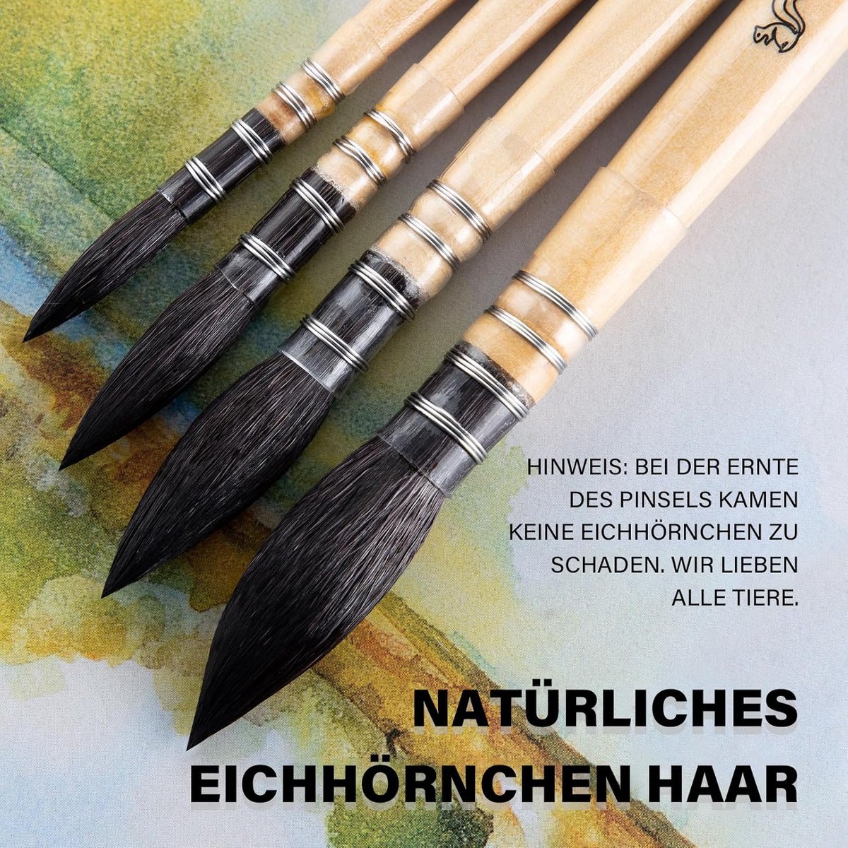 COOZEE Artist Brush Professional Watercolor Brush Made of Natural Squirrel Hair, Round Pointed Brush Set, Perfect for - ShopVlot