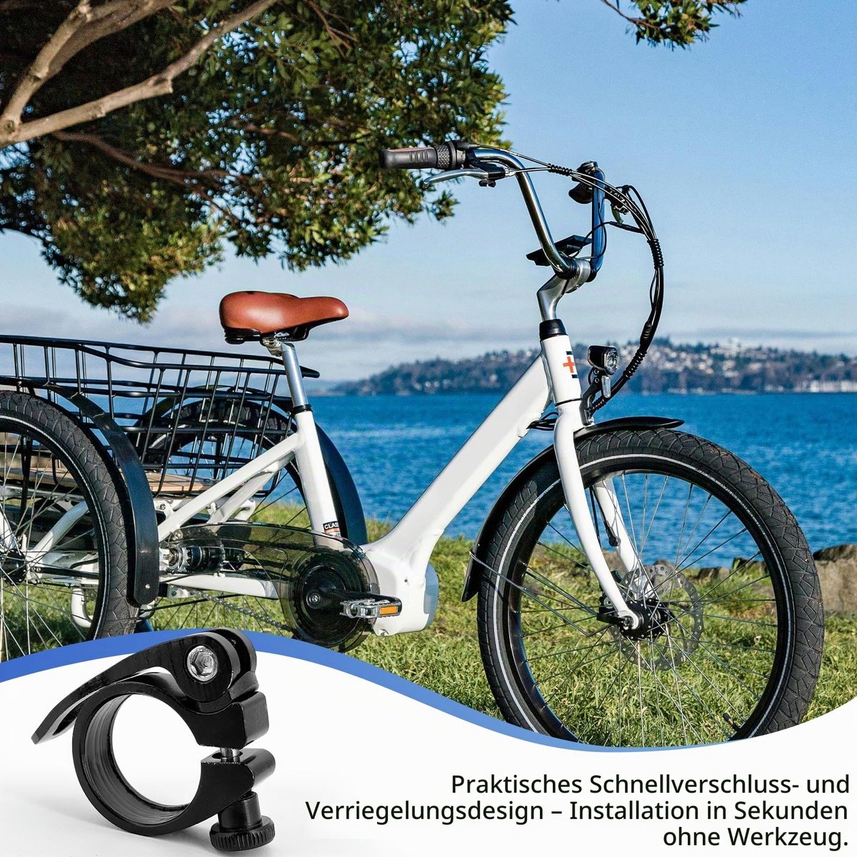 Sattelklem voor fiets met snelspanner 31,8 mm van aluminium