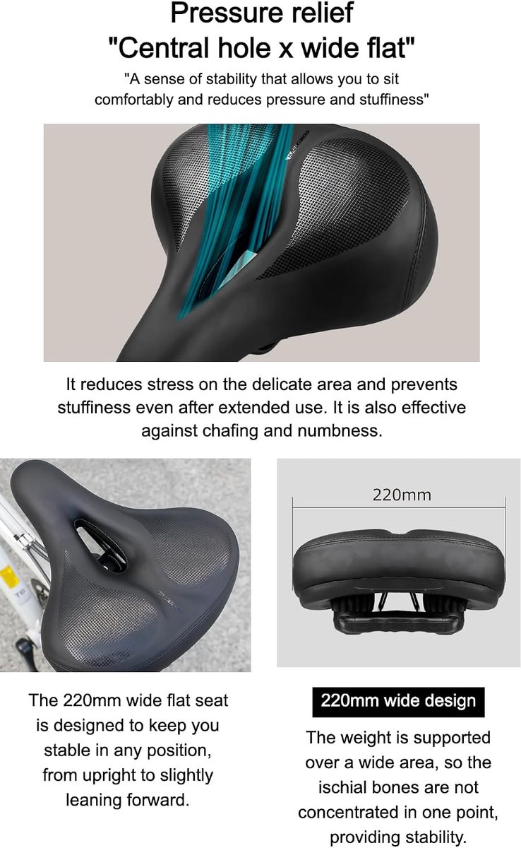 GORIX Bicycle Saddle Seat Thick Comfortable Cushion Elasticity High Resilience Shock Absorption E-Bike Mountain Road - ShopVlot