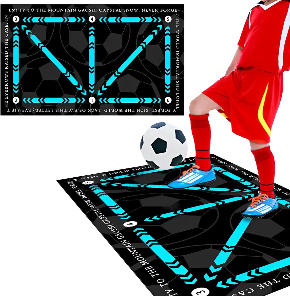 Voetbaltrainingsmat, 60 x 90 cm, voetbalmat, antislip, blauw voor training, training voor kinderen/volwassenen, stil - ShopVlot