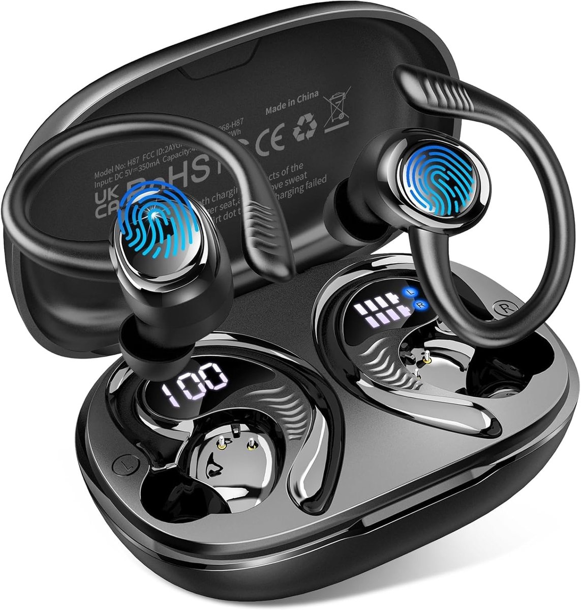 Bluetooth 5.4 hoofdtelefoon, in-ear hoofdtelefoon, draadloos, Bluetooth IPX7, L166 - ShopVlot