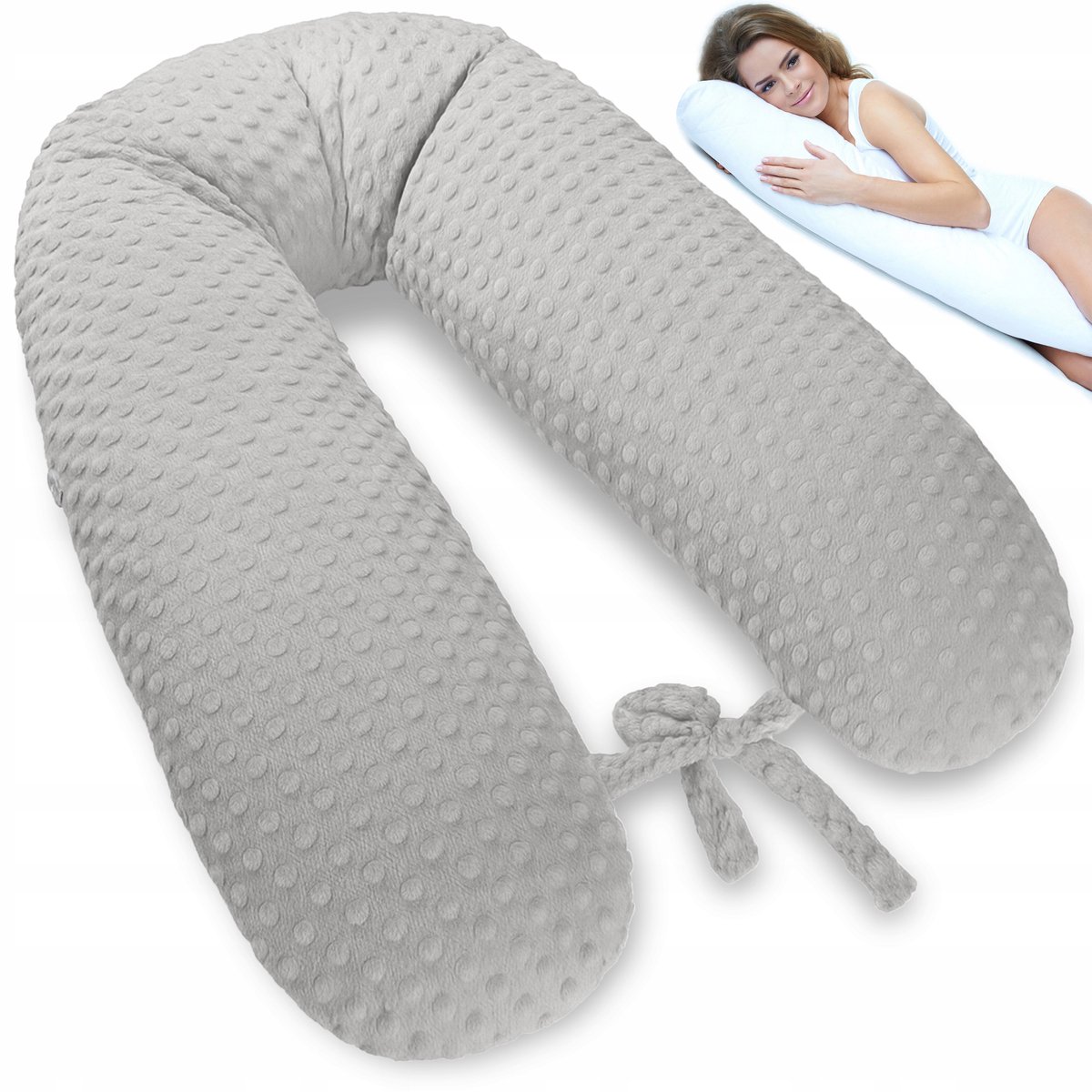 Multifunctionele zwangerschapskussen 170cm - Zacht Minky & Hypoallergeen