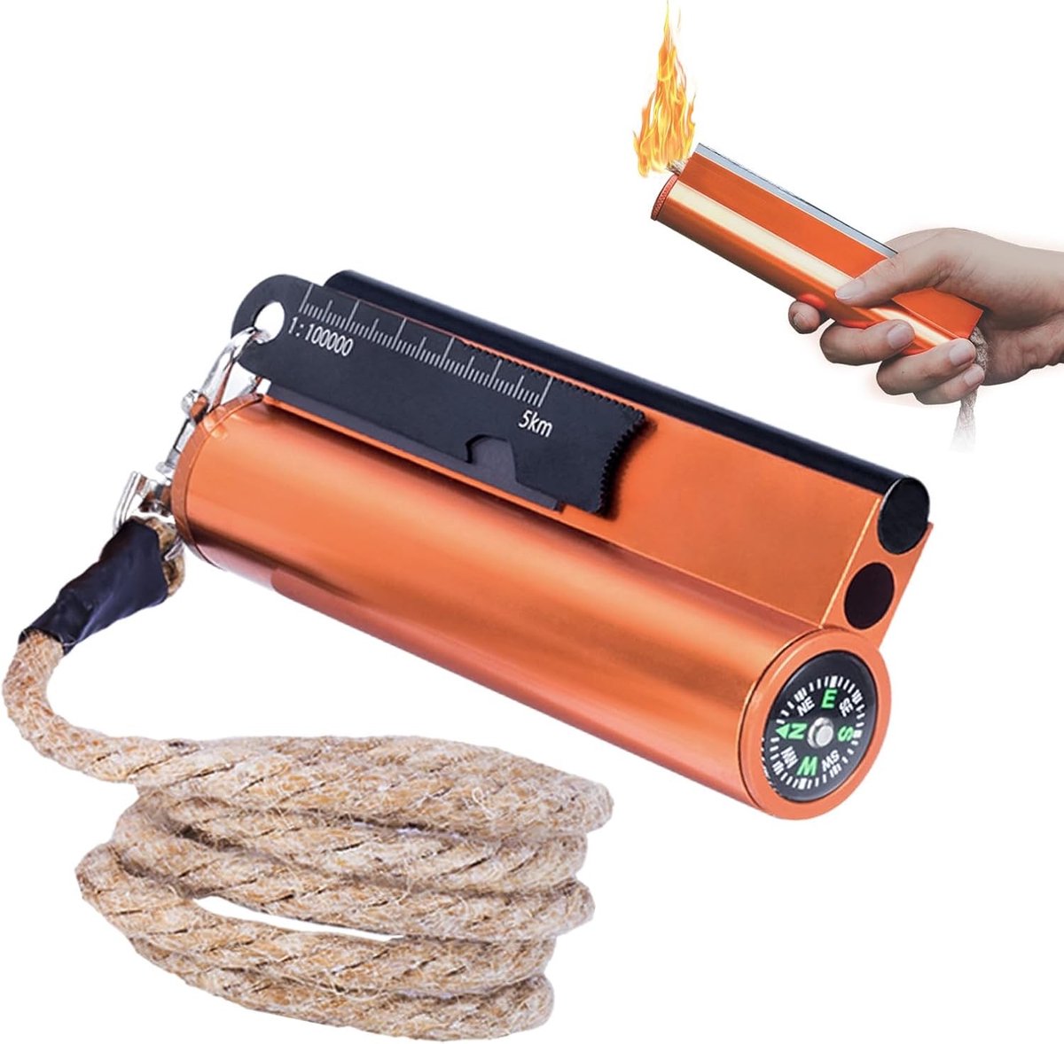 Vuurstarter - Zwart - 11 cm - Ferrocerium Magnesium Survival Kit - Voor Outdoor en Camping