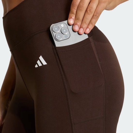 Adidas Performance Optimé Essentials Lange Legging Met Zakje - Dames - Bruin — afbeelding 4