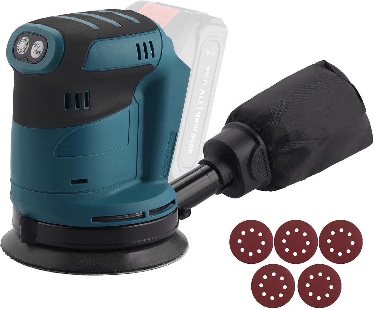 Eccentrische schuurmachine 125 mm - borstelvrije motor - voor schuren, waxen en polijsten - ShopVlot