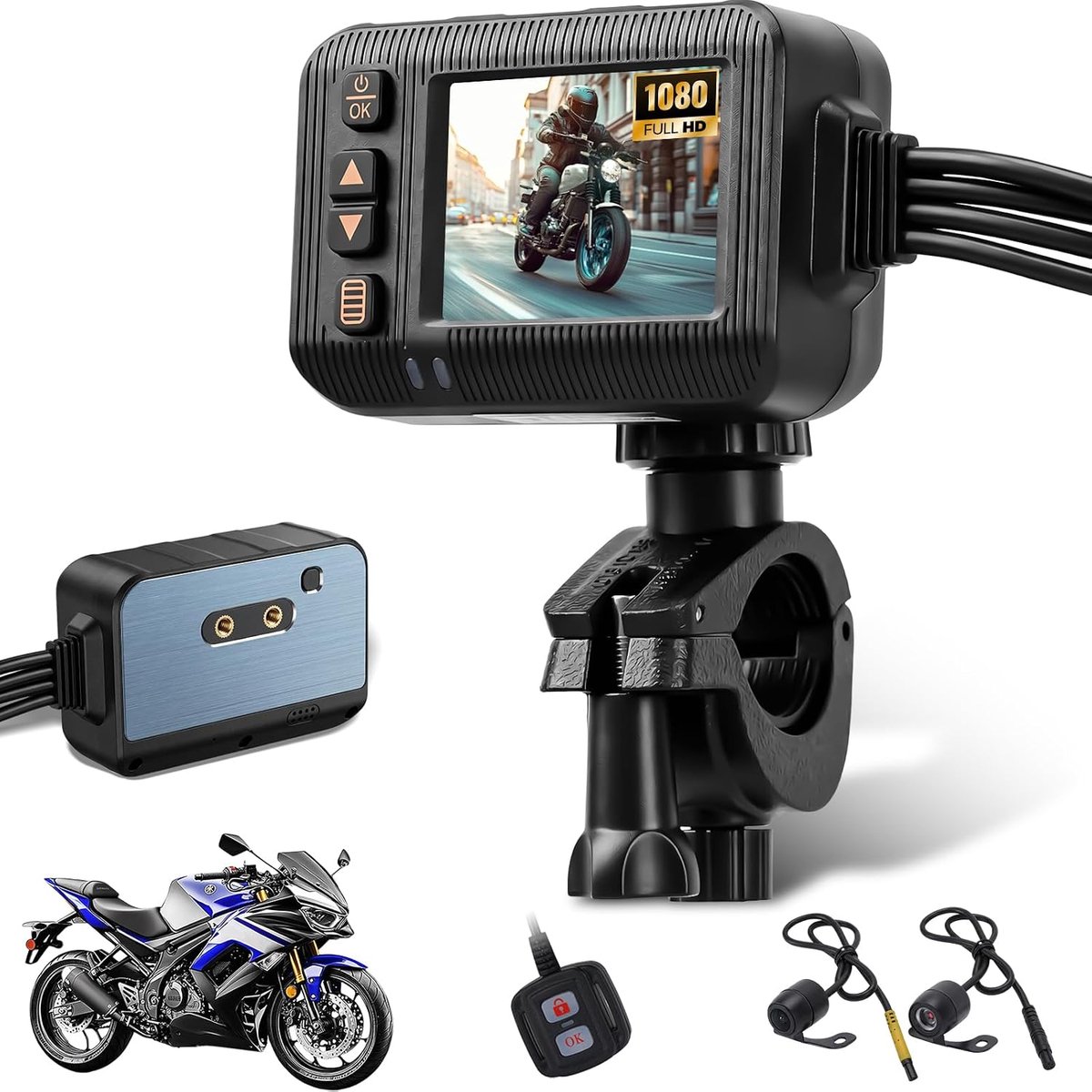 NHOPEEW Motorcamera met dubbele camera en 1080p-resolutie - ShopVlot