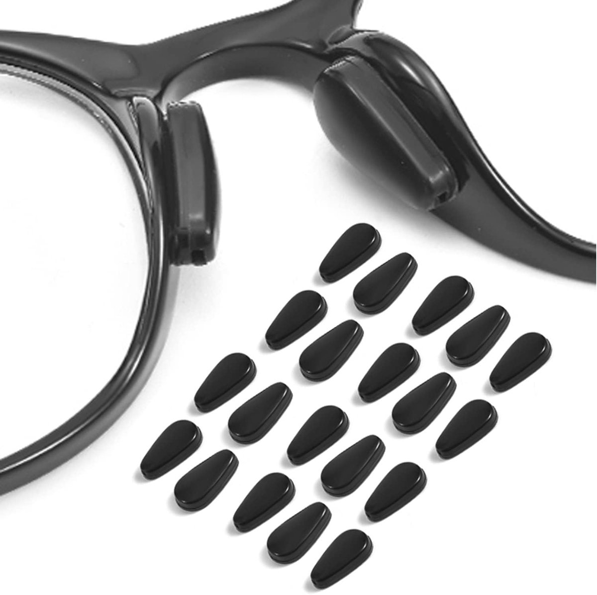 Adhesive Silicone Nose Pads Non-Slip 3.2mm for Glasses and Sunglasses, Black, 10 Pairs - ShopVlot