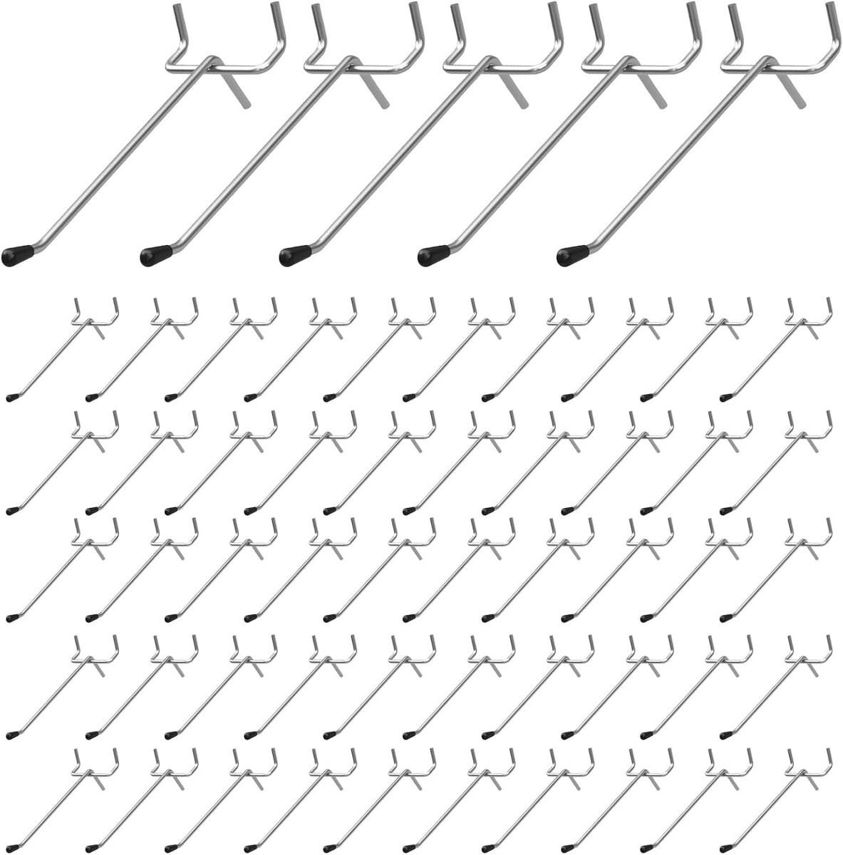 55 Pcs Hole Wall Hooks Tool Wall 1 in Hole Spacing 6 Inch Pegboard Single Hooks Metal for Retail Display Hanging Goods - ShopVlot