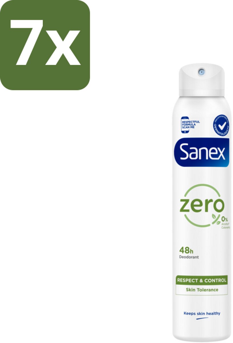 Sanex - Deodorant Spray - Zero% Normal Skin - Zonder Toevoegingen - 200 ml - Bulkverpakking - 7 stuks
