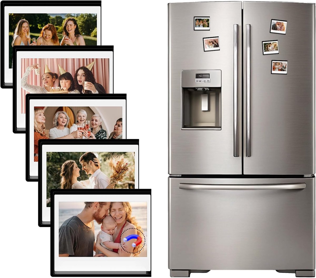 Fotolijsten voor Instax Wide Film - Set van 5 magnetische lijsten - Koelkastdisplay - Perfect voor herinneringen - ShopVlot