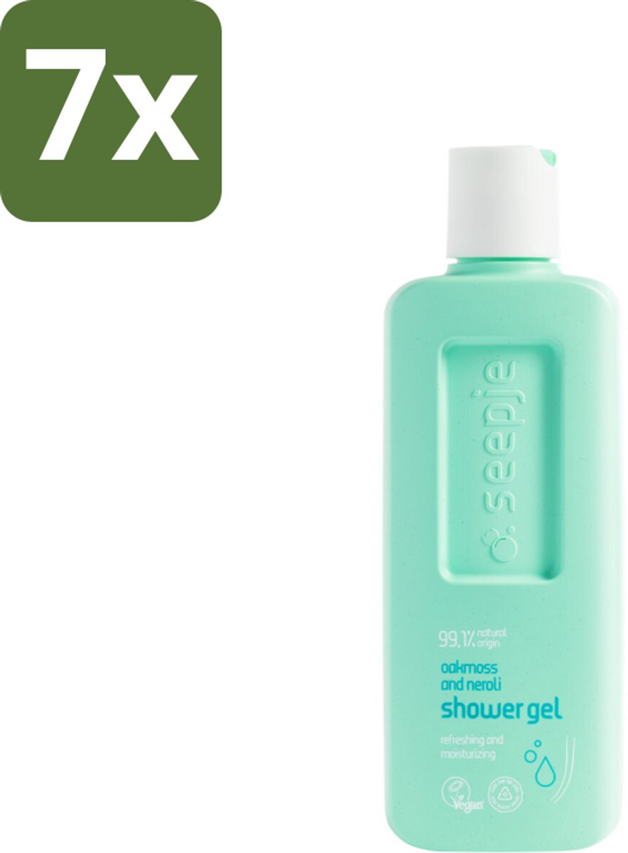 Seepje - Douchegel - Hydraterend & Verfrissend - Eikenmos en Neroli - 300 ml - Bulkverpakking - 7 stuks