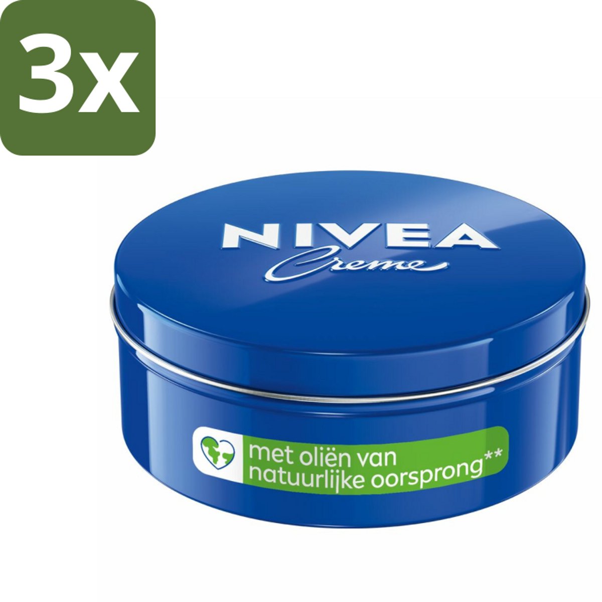 NIVEA - Crèmeblik - Klassieke Crème - Natuurlijke oliën - 400 ml - Bulkverpakking - 3 stuks