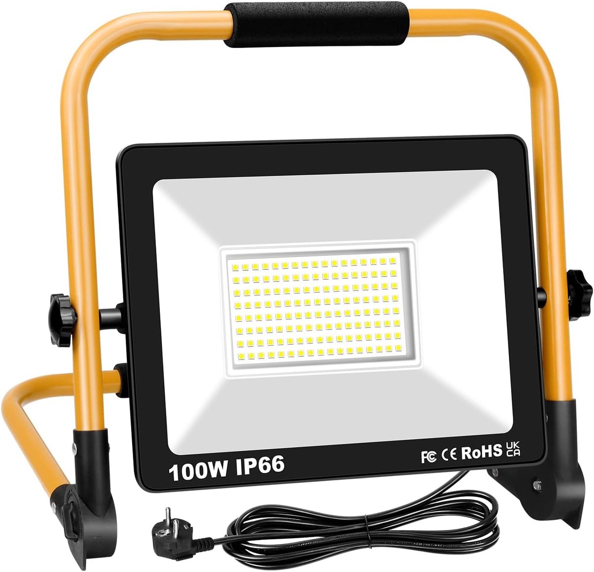 RIGIDON LED Construction Light, 100 W, 10,000 Lumens, Portable LED Work Light, LED Work Light with Plug, Waterproof - ShopVlot