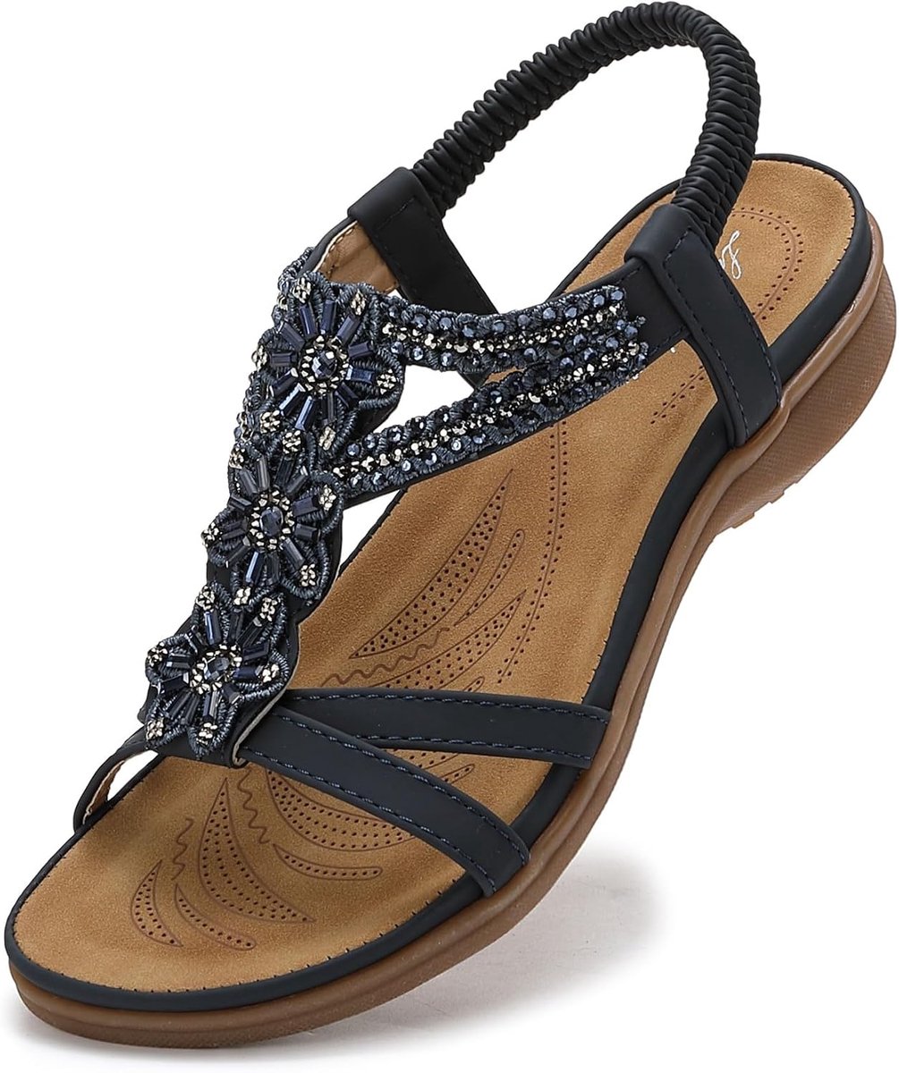 Littleplum Women's Flat Sandals, Summer Bohemian Beach Sandals - ShopVlot