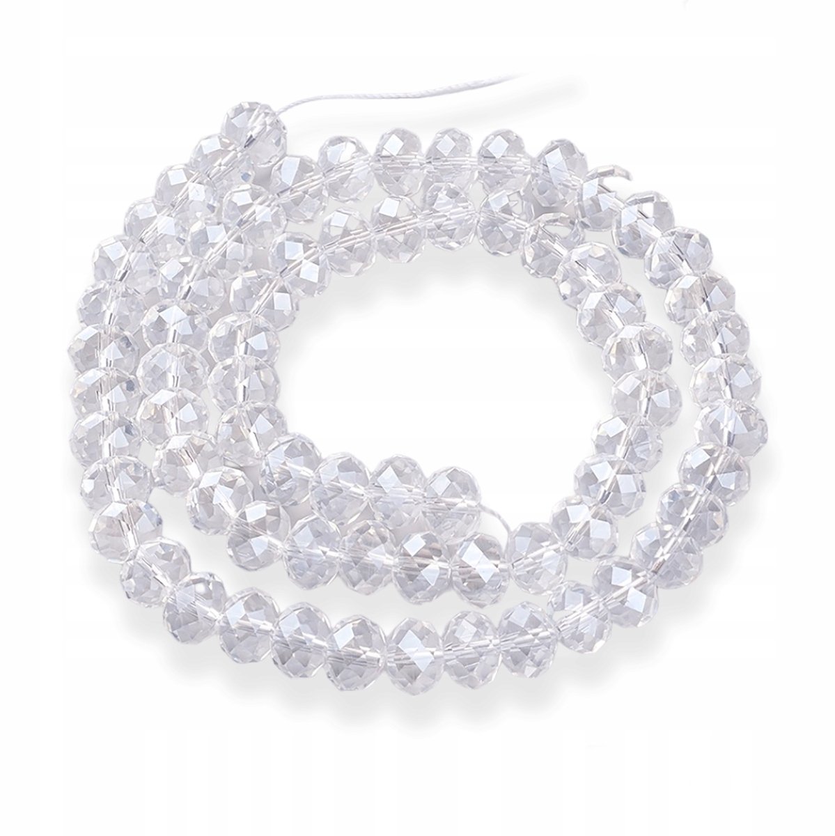 Merkloze Kristallen Glaskralen, Rondel, Kleurloos, 12x8mm, 68 stuks