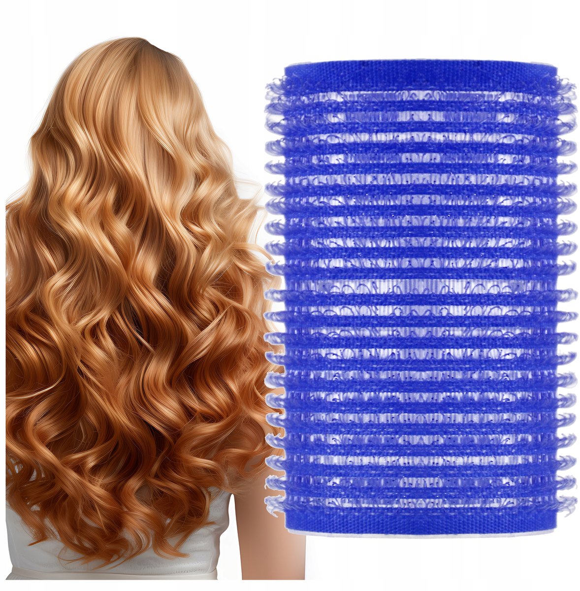 Merkloze Haarrollers Klittenband 40mm - 6 Stuks voor Golven en Krullen