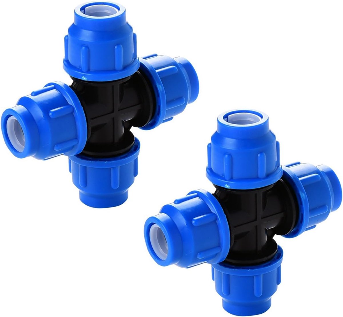 2 Pieces PP Fitting Screw Connection for PE Pipe 25mm, BetterJonny Cross Connectors, PE Pipe Fitting 25mm x 25mm x - ShopVlot