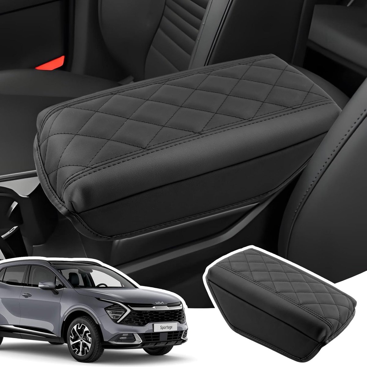 Armrest Cover for Kia Sportage NQ5 2022-2025 Thickened PU Leather Center Console Armrest Covers, Sportage NQ5 Armrest - ShopVlot