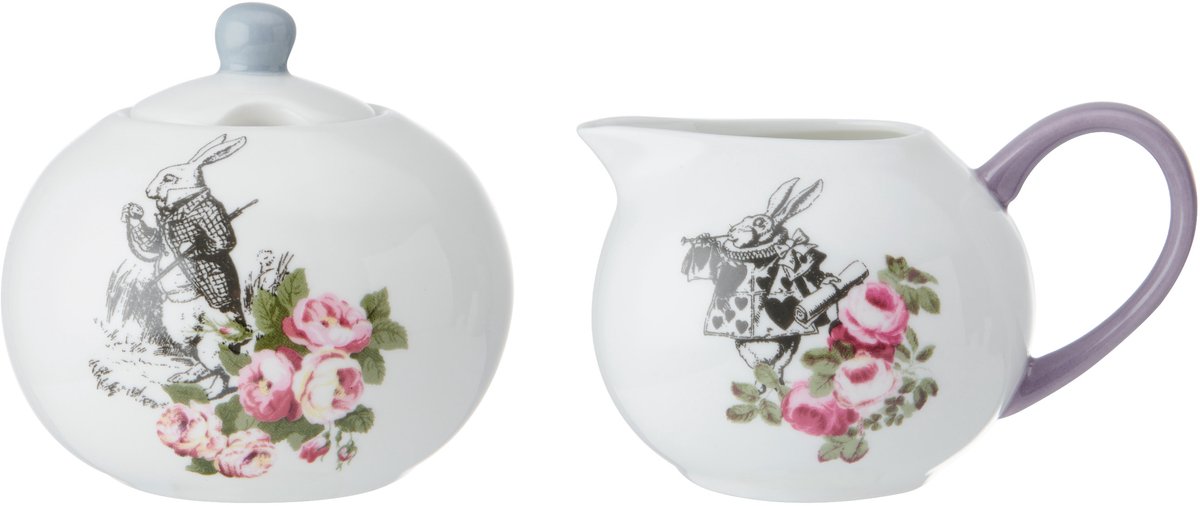 Mikasa - Suikerpot en Melkkannetje - V&A Alice in Wonderland - Bone China - 200ml