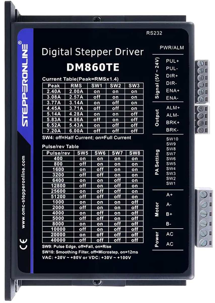 Stepper motor driver 2.4-7.2A - 20-80V AC/30-100V DC - voor Nema 34 motoren - optimale prestaties - ShopVlot