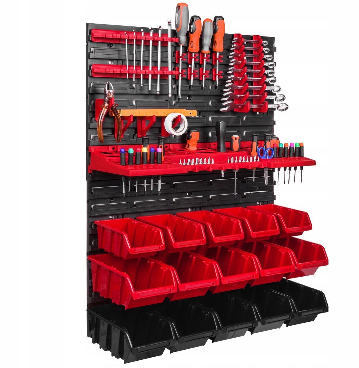 Werkplaatswand 58x78cm met 15 Bakjes en Ophangsystemen
