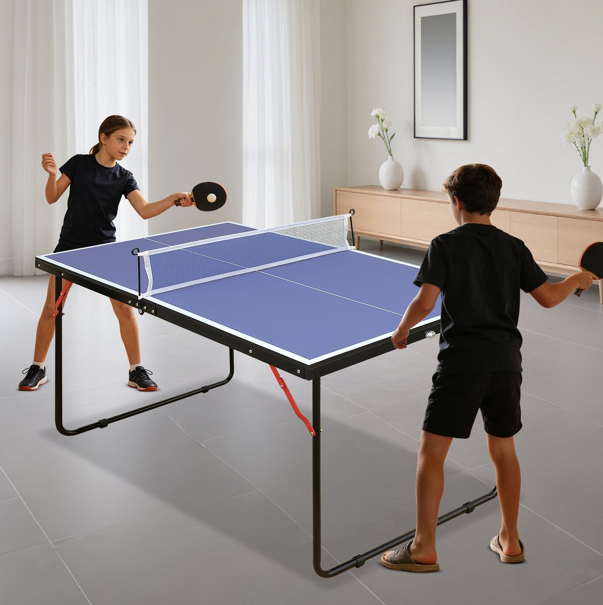 REDOM - Tafeltennistafel - Opvouwbaar - Draaggreep - Binnen en buiten - 137,2 x 76,2 x 66 cm