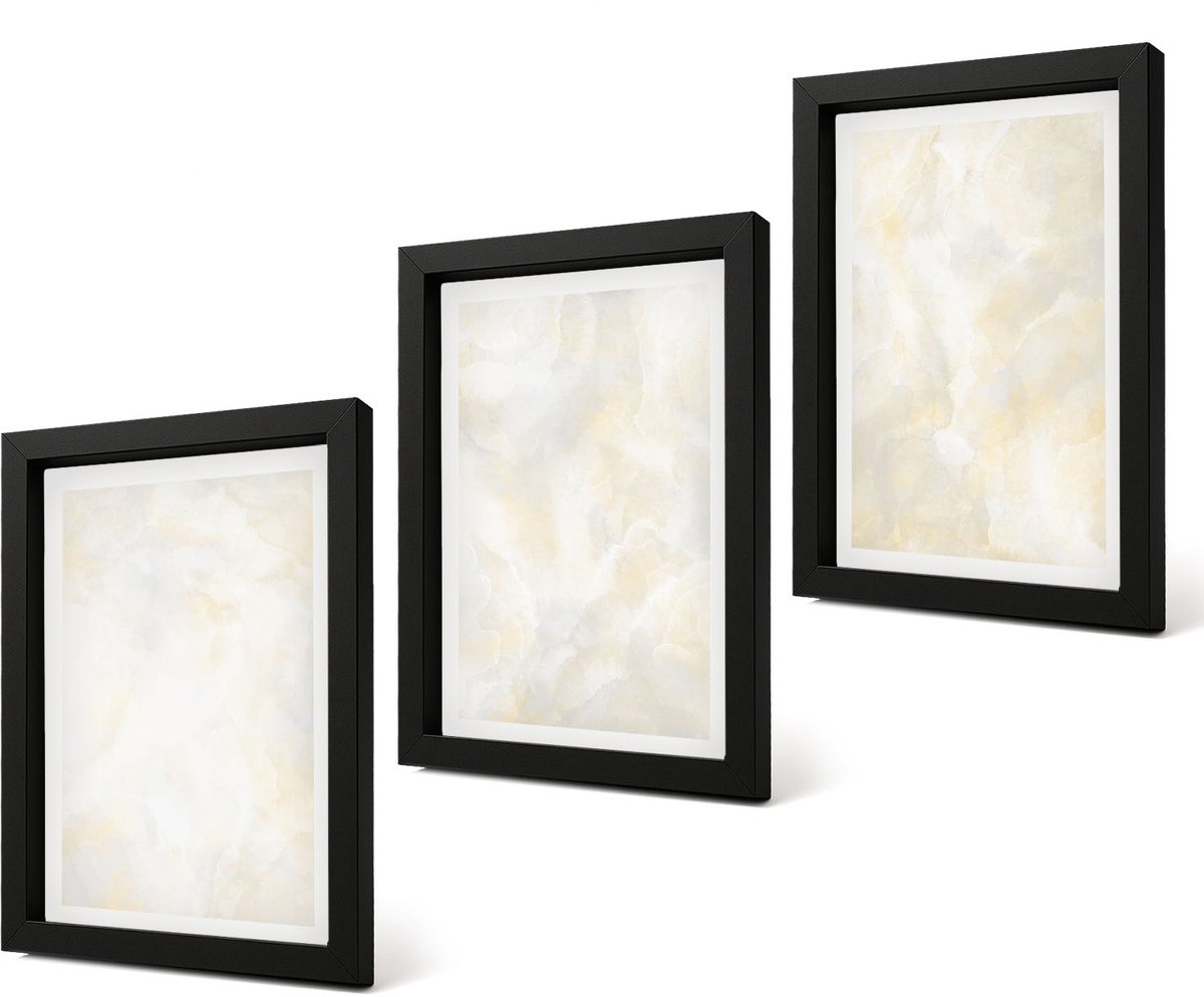 Coloray 4-Delige Schilderij Set - Heldere texturen, penseelstreken en design. - 20 x 30 cm - Stijlvolle Muurdecoratie - Slaapkamer - Decoratieve Schilderijen