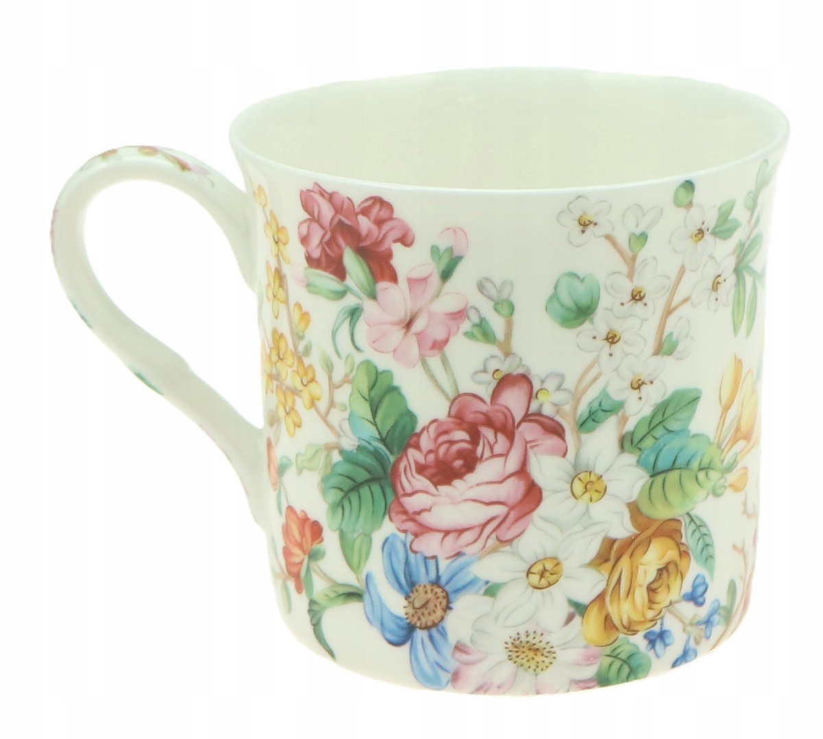 Elegante Porseleinen Mok met Bloemendecor - 300 ml - Ideaal Cadeau