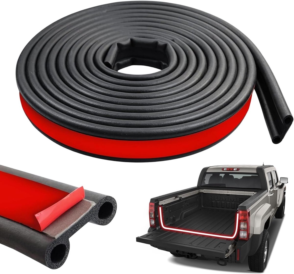 Achterklepafdichting 7,5 m - Zelfklevend rubber - Dubbele kamer - Bescherming tegen stof en vocht - ShopVlot