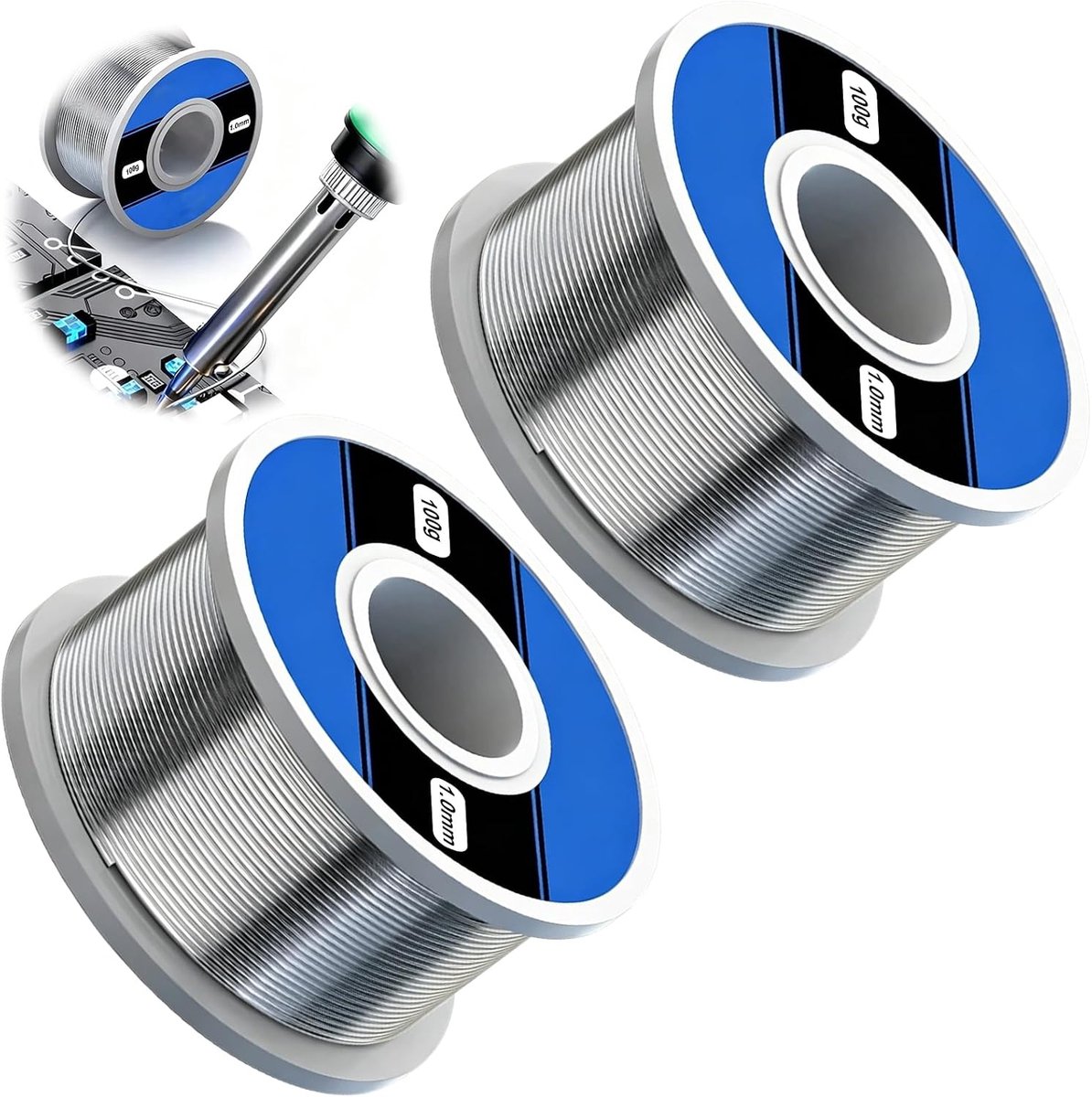 2 stuks soldeertin 1 mm 100 g met geïntegreerde colofonstroom - ShopVlot