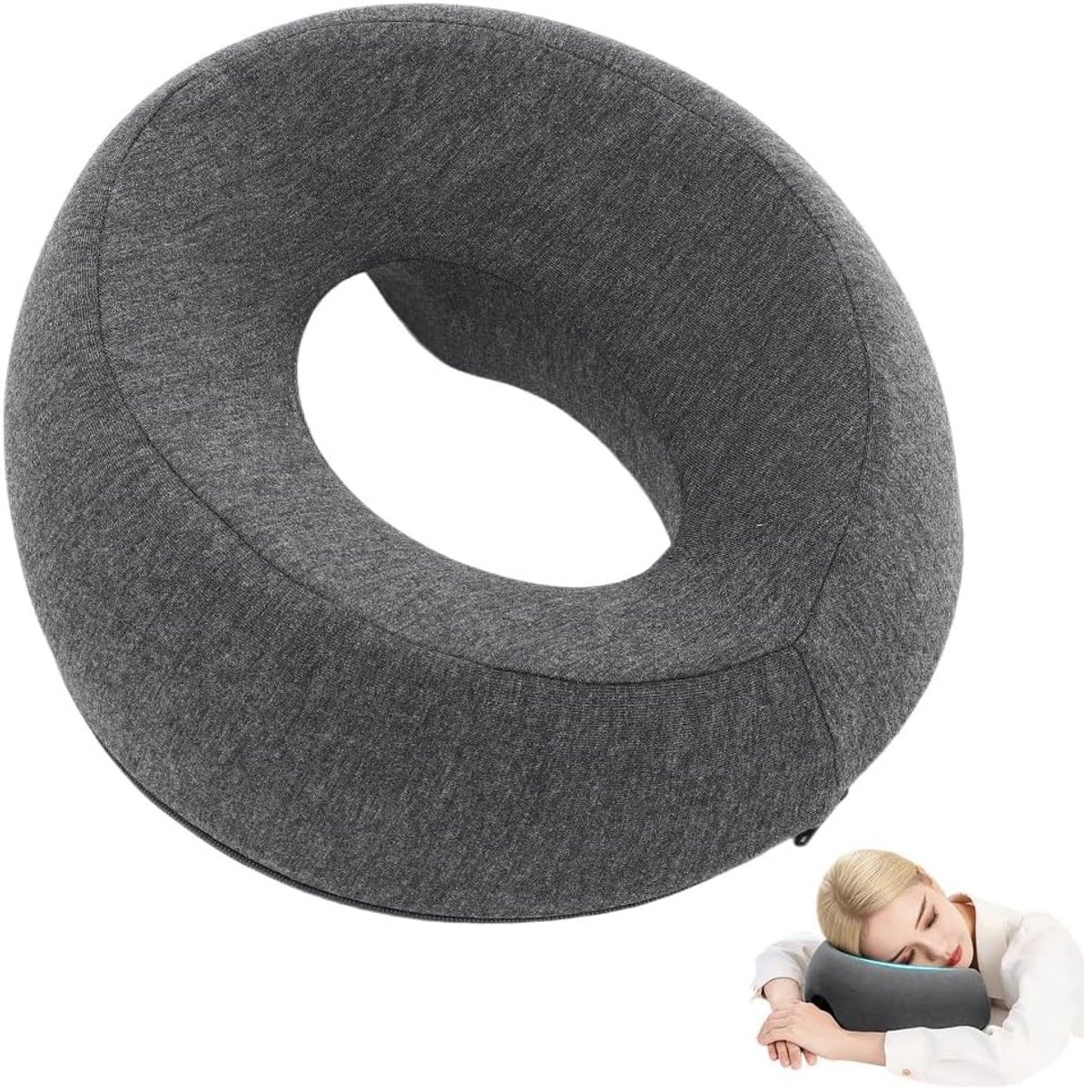 Massage Gezichtswiegkussen - Wit - U-vormig - Huidvriendelijk Polyester met Ademend Schuim - Voor Massagetafel en Spa
