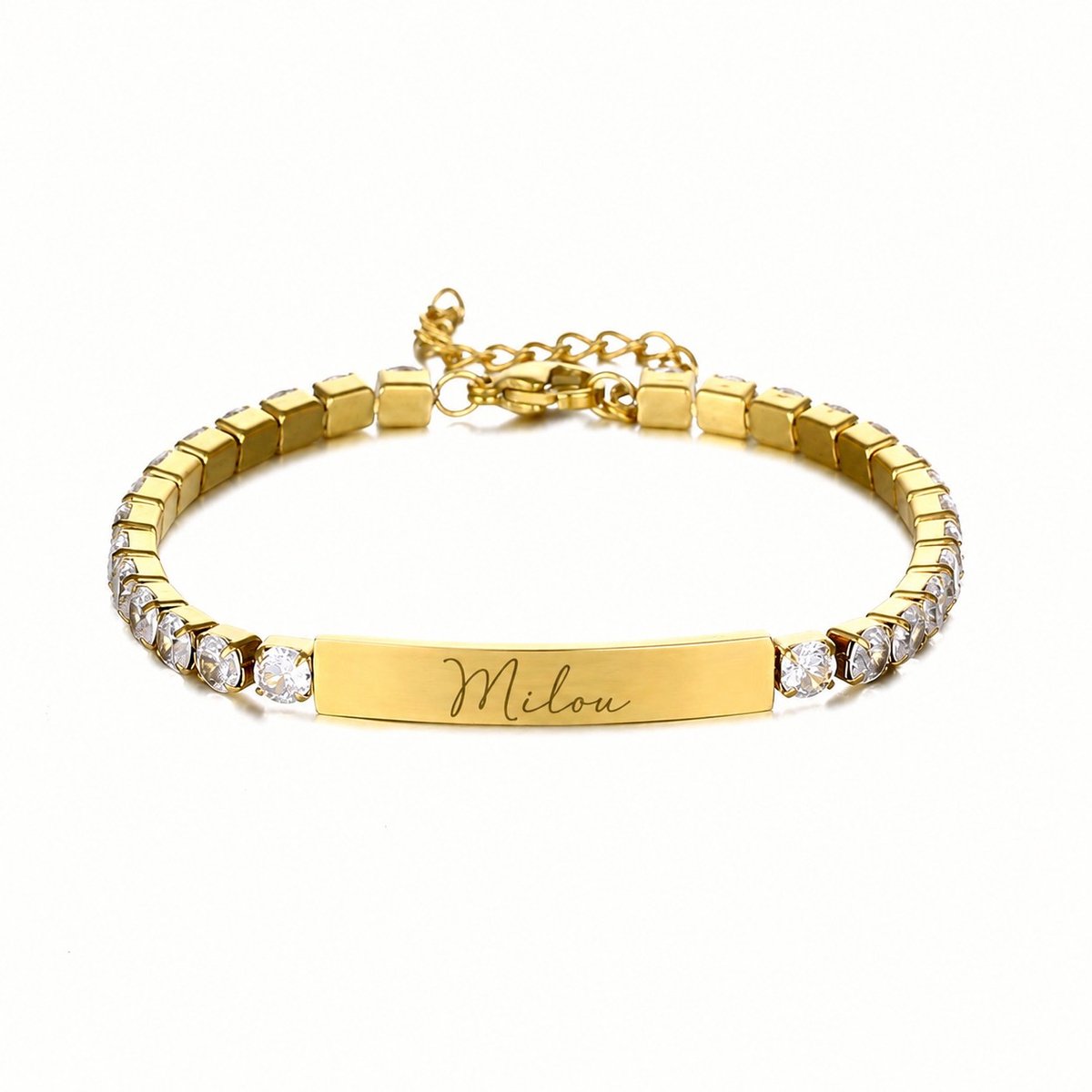 Graveerbare Zirkonia Armband Goud