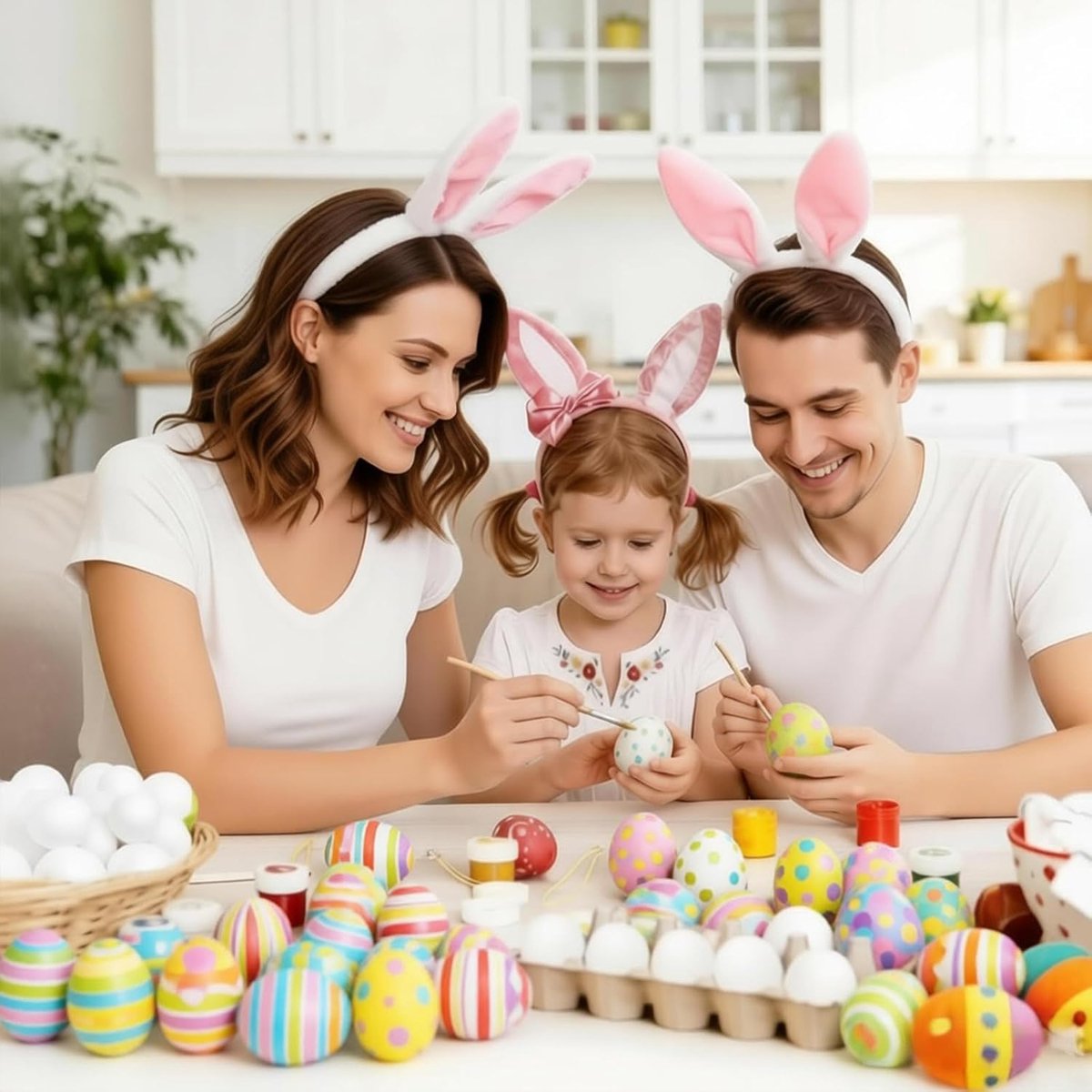 Hanwin Easter Eggs for Hanging (White, Pack of 50) - ShopVlot