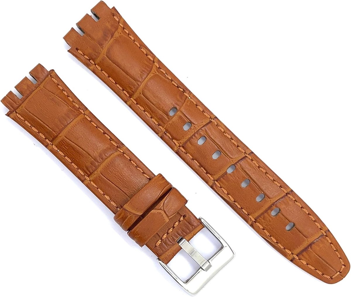 Leather Strap Compatible with Swatch Irony Alligator with Crocodile Embossed 23mm Ref 328 - ShopVlot