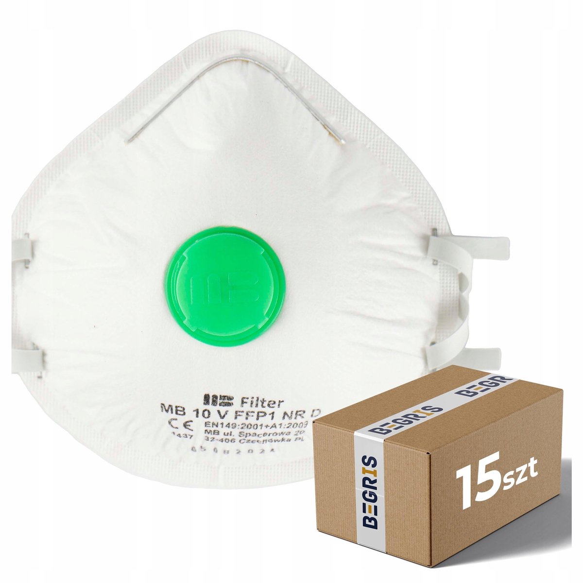 15x FFP1 Halfmasker met Ventiel - Ademhalingsbescherming Tegen Stof & Mist