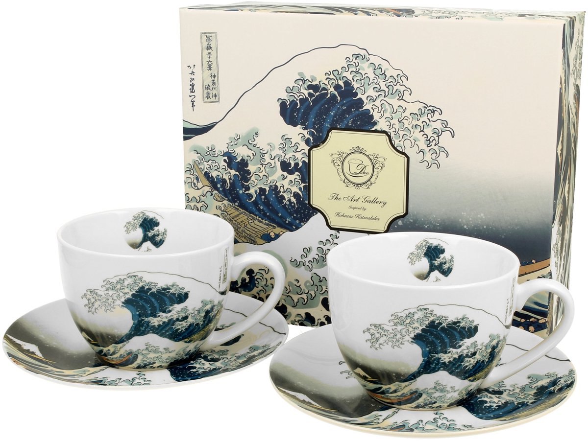 The Great Wave Theepot Set - Hokusai Geïnspireerd Porselein