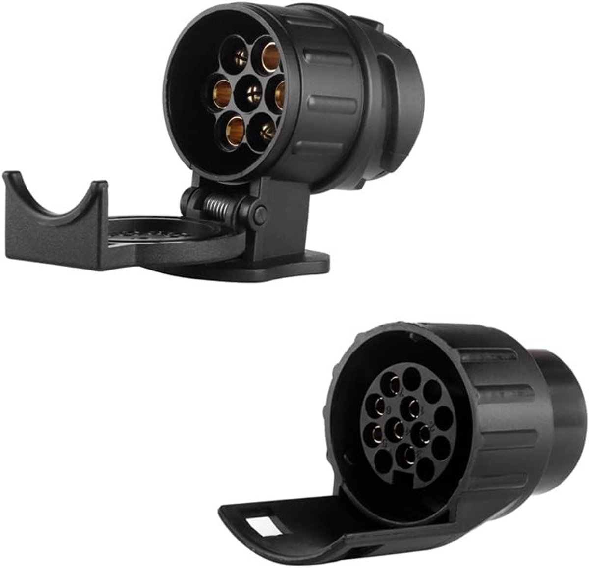 Aanhangeradapter - Zwart - 7/13 + 13/7 Adapter - Universele Europese Standaard - Voor Aanhangwagens en Campers