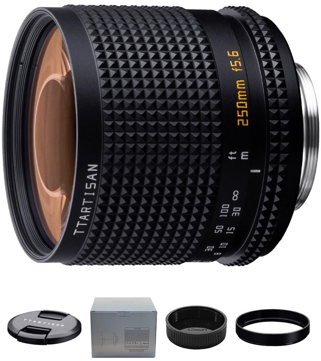 250mm f5.6 Reflex Telephoto Lens voor M42 Mount - Zwart
