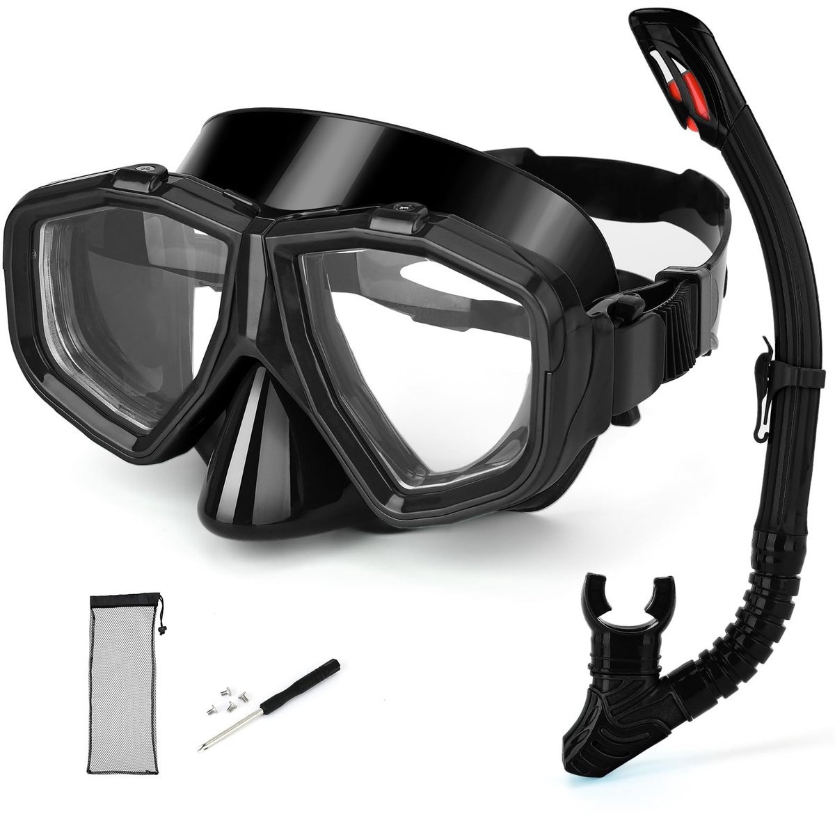 Duikmasker voor myopie - Fog-free - Blauw