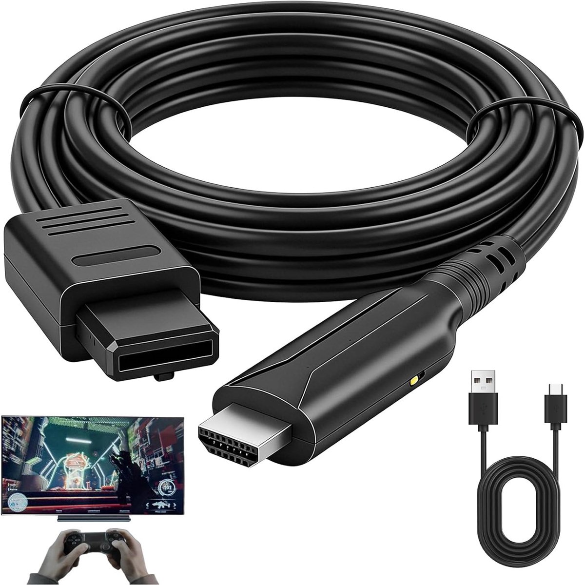 carmdering - N64 naar HDMI Converter – N64 HDMI Adapter 720P/1080P – AV naar HDMI Converter voor N64, SNES en SFC – Retro Gaming