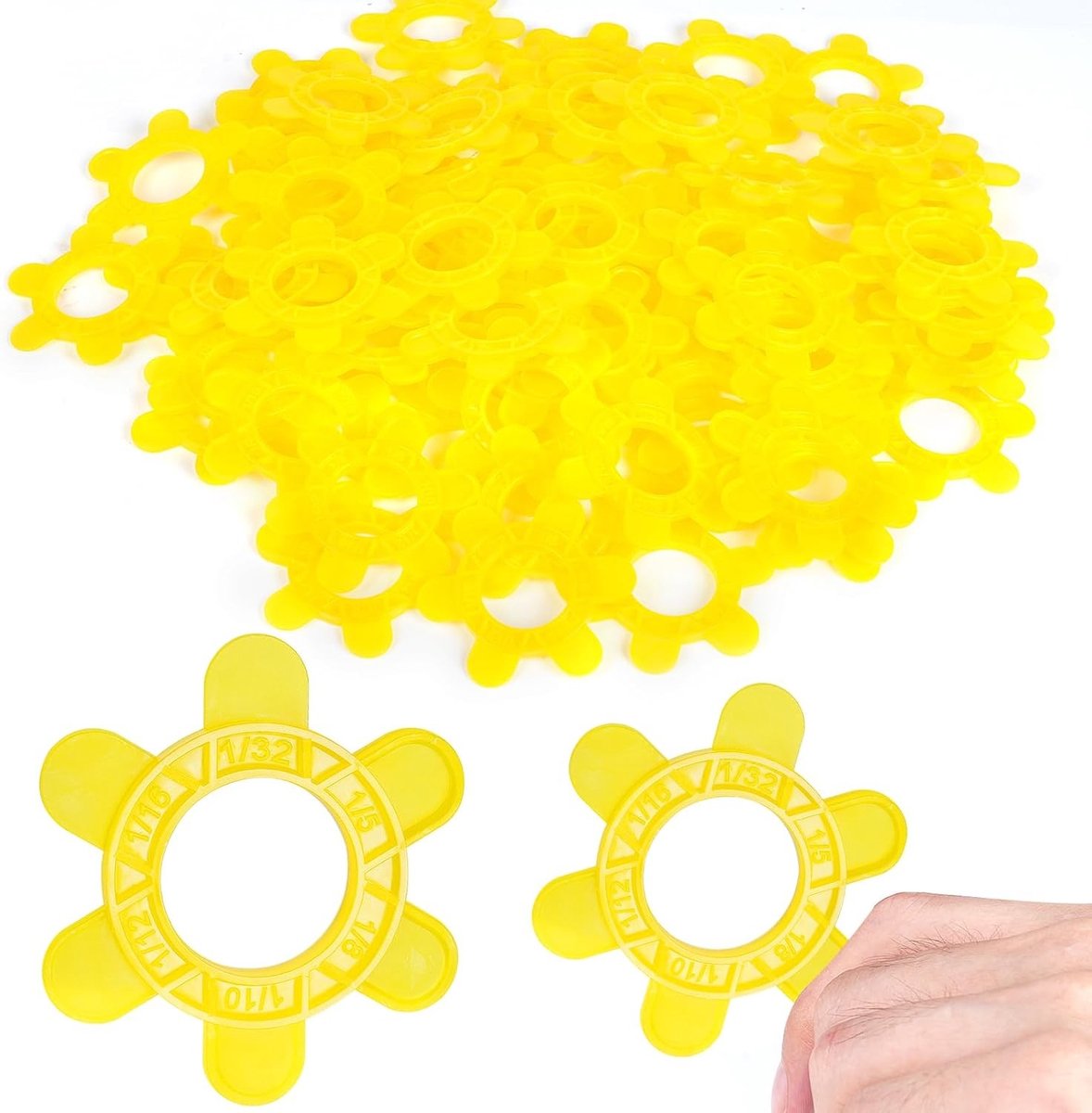 400 Herbruikbare Hexagon Tegelafstandhouders, 6 Maten voor Nauwkeurige Voegen en Eenvoudige Verwijdering, Perfect voor Tegelwerk en Klussen