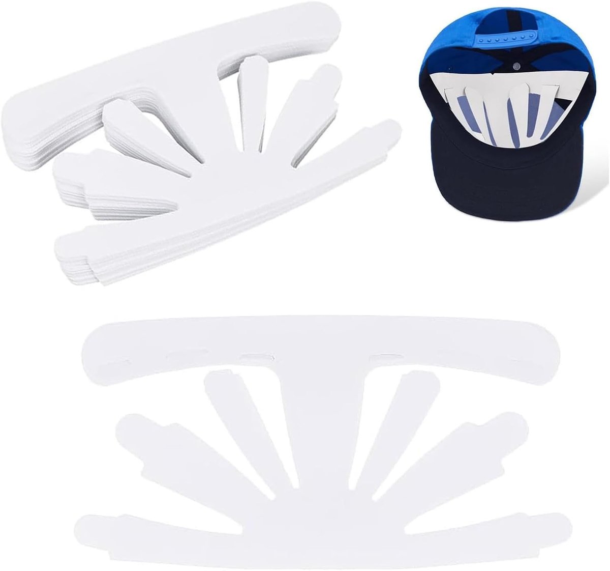 Universele inlegstukken voor baseball caps - 24 stuks, plastic binnenhouder, geschikt voor de meeste cap types en biedt extra comfort en ondersteuning