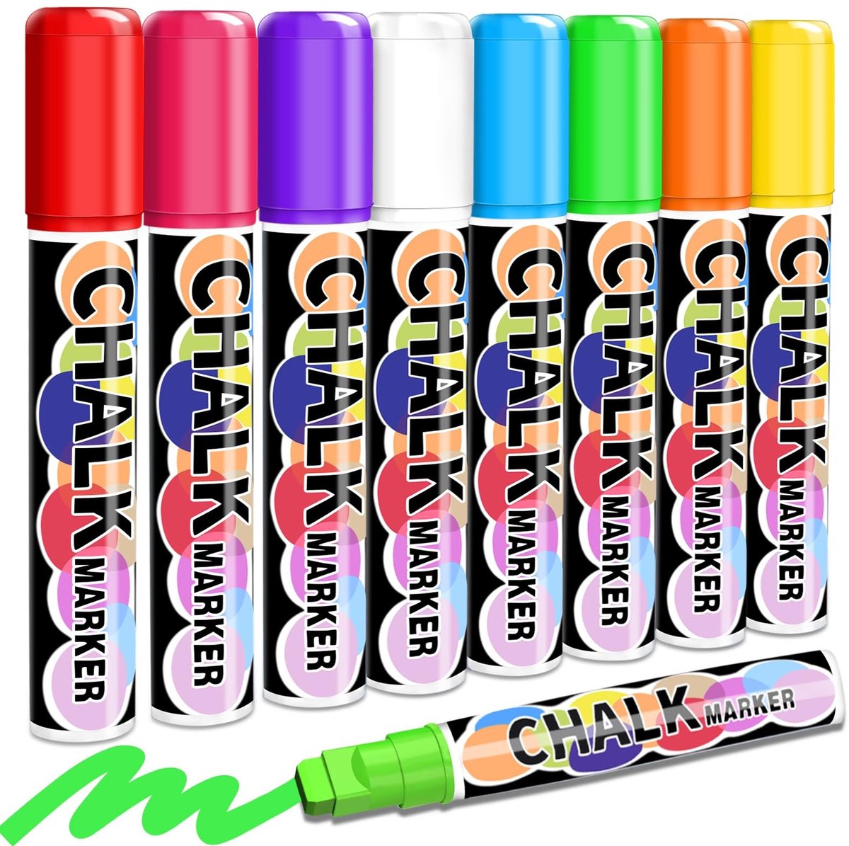 Liquid Chalk Markers Set - 8 Kleuren voor Glas en Papier