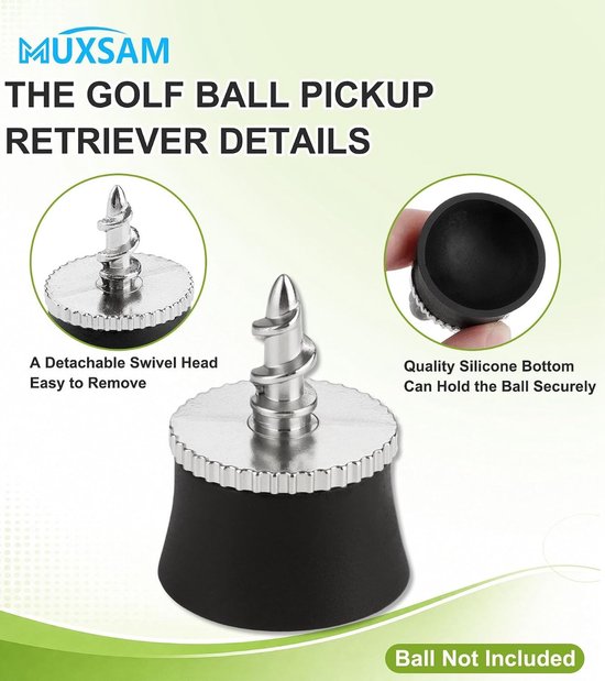 Golfbal Ophaalhulp van Rubber en Metaal - Ideaal Cadeau voor Golfliefhebbers, Compact en Lichtgewicht, 28 x 25 x 36 mm — afbeelding 2