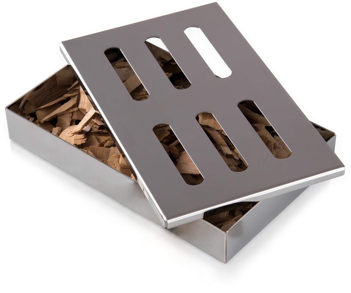 Rookdoos voor barbecue - Geschikt voor gas- en houtskoolgrillen - 20 x 13 x 3.5 cm